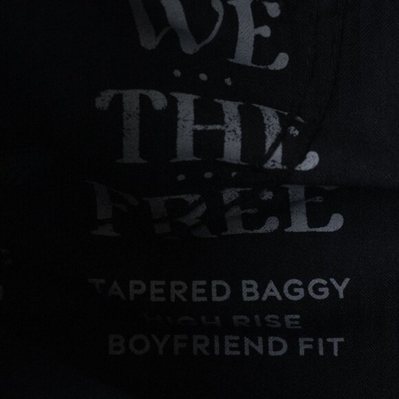 We the Free Taper Baggy Boyfriend Jeans Grunge Goth Charcoal Black Ankle Fray - Picture 4 of 15